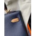 Replica Handbag Store Kelly Colormatic 25 Handmade Bag in Blue Nuit Swift Leather
