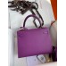 Replica Handbag Store Kelly Sellier 25CM Handmade Bag In Anemone Epsom Calfskin