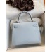 Replica Handbag Store Kelly Sellier 25CM Handmade Bag In Blue Brume Epsom Calfskin