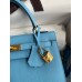 Replica Handbag Store Kelly Sellier 25 Handmade Bag In Blue Candy Epsom Calfskin
