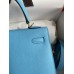 Replica Handbag Store Kelly Sellier 25 Handmade Bag In Blue Candy Epsom Calfskin