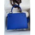 Replica Handbag Store Kelly Sellier 25CM Handmade Bag In Blue France Epsom Calfskin