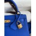 Replica Handbag Store Kelly Sellier 25CM Handmade Bag In Blue France Epsom Calfskin