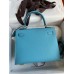 Replica Handbag Store Kelly Sellier 25 Handmade Bag In Blue du Nord Epsom Calfskin