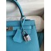 Replica Handbag Store Kelly Sellier 25 Handmade Bag In Blue du Nord Epsom Calfskin