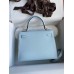 Replica Handbag Store Kelly Sellier 25CM Handmade Bag In Celeste Epsom Calfskin
