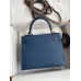 Replica Handbag Store Kelly Sellier 25CM Handmade Bag In Deep Blue Epsom Calfskin