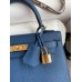 Replica Handbag Store Kelly Sellier 25CM Handmade Bag In Deep Blue Epsom Calfskin