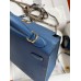 Replica Handbag Store Kelly Sellier 25CM Handmade Bag In Deep Blue Epsom Calfskin