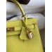 Replica Handbag Store Kelly Sellier 25 Handmade Bag In Lime Epsom Calfskin