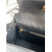 Replica Handbag Store Kelly Sellier 25 Handmade Bag In Black Ostrich Leather