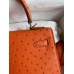Replica Handbag Store Kelly Sellier 25 Handmade Bag In Orange Ostrich Leather