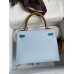 Replica Handbag Store Kelly Sellier 25 Tricolor Bag in Blue/Green/Sesame Epsom Calfskin