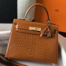Replica Handbag Store Kelly 28cm Bag In Brown Embossed Crocodile GHW Replica Handbag Store Kelly 28cm Bag In Brown Embossed Crocodile GHW