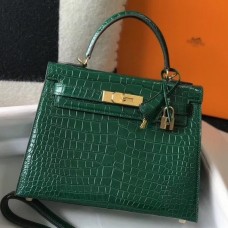 Replica Handbag Store Kelly 28cm Bag In Green Embossed Crocodile GHW Replica Handbag Store Kelly 28cm Bag In Green Embossed Crocodile GHW