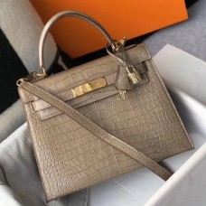 Replica Handbag Store Kelly 28cm Bag In Taupe Embossed Crocodile GHW Replica Handbag Store Kelly 28cm Bag In Taupe Embossed Crocodile GHW