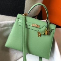 Replica Handbag Store Kelly 28cm Sellier Bag In Vert Criquet Epsom Leather