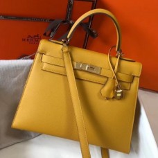 Replica Handbag Store Kelly 28cm Sellier Bag In Yellow Epsom Leather