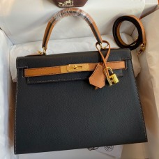 Replica Handbag Store Kelly Sellier 28 Bicolor Bag in Black and Gold Epsom Calfskin Replica Handbag Store Kelly Sellier 28 Bicolor Bag in Black and Gold Epsom Calfskin