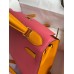 Replica Handbag Store Kelly Sellier 28 Bicolor Bag in Rose Lipstick and Yellow Epsom Calfskin