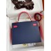 Replica Handbag Store Kelly Sellier 28 Bicolor Bag in Blue Saphir and Rose Lipstick Epsom Calfskin