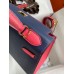 Replica Handbag Store Kelly Sellier 28 Bicolor Bag in Blue Saphir and Rose Lipstick Epsom Calfskin