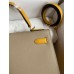 Replica Handbag Store Kelly Sellier 28 Bicolor Bag in Trench and Yellow Epsom Calfskin