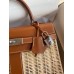 Replica Handbag Store Picnic Kelly 28cm Bag in Wicker with Barenia Leather