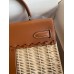 Replica Handbag Store Picnic Kelly 28cm Bag in Wicker with Barenia Leather