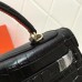 Replica Handbag Store Kelly 32cm Bag In Black Embossed Crocodile GHW
