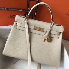 Replica Handbag Store Kelly 32cm Bag In Beton Clemence Leather GHW