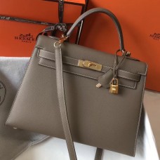 Replica Handbag Store Kelly 32cm Bag In Tuape Grey Epsom Leather GHW Replica Handbag Store Kelly 32cm Bag In Tuape Grey Epsom Leather GHW