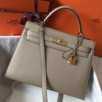 Replica Handbag Store Kelly 32cm Sellier Bag In Tourterelle Epsom Leather