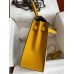 Replica Handbag Store Kelly Sellier 32 Bicolor Bag in Trench and Yellow Epsom Calfskin