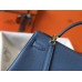 Replica Handbag Store Kelly 32cm Bag In Blue Agate Clemence Leather GHW