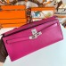 Replica Handbag Store Kelly Cut Handmade Bag in Rose Purple Swift Leather