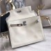 Replica Handbag Store Kelly Danse Handmade Bag In White Swift Leather