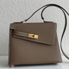 Replica Handbag Store Kelly En Desordre 20 Handmade Bag In Taupe Epsom Calfskin