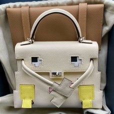 Replica Handbag Store Kelly Doll Picto Bag in Nata Epsom Calfskin