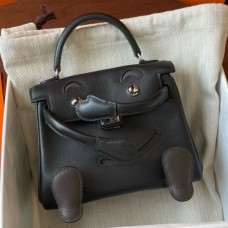 Replica Handbag Store Kelly Doll Quelle Idole Bag in Black Swift Calfskin