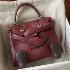 Replica Handbag Store Kelly Doll Quelle Idole Bag in Bordeaux Swift Calfskin