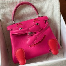Replica Handbag Store Kelly Doll Quelle Idole Bag in Rose Mexico Swift Calfskin