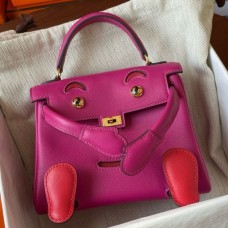 Replica Handbag Store Kelly Doll Quelle Idole Bag in Rose Purple Swift Calfskin