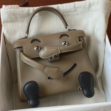 Replica Handbag Store Kelly Doll Quelle Idole Bag in Taupe Swift Calfskin