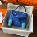 Replica Handbag Store Kelly Doll Quelle Idole Bag in Blue Swift Calfskin
