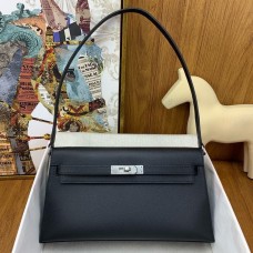 Replica Handbag Store Kelly Elan Handmade Bag In Black Epsom Leather