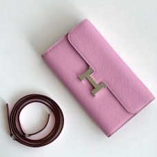 Replica Handbag Store Constance To Go Wallet in Mauve Sylvestre Epsom Calfskin