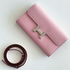 Replica Handbag Store Constance To Go Wallet in Pink Epsom Calfskin