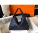 Replica Handbag Store Lindy 26cm Bag In Navy Blue Clemence With GHW