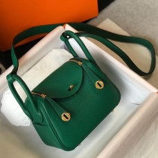 Replica Handbag Store Lindy Mini Bag In Green Clemence Leather